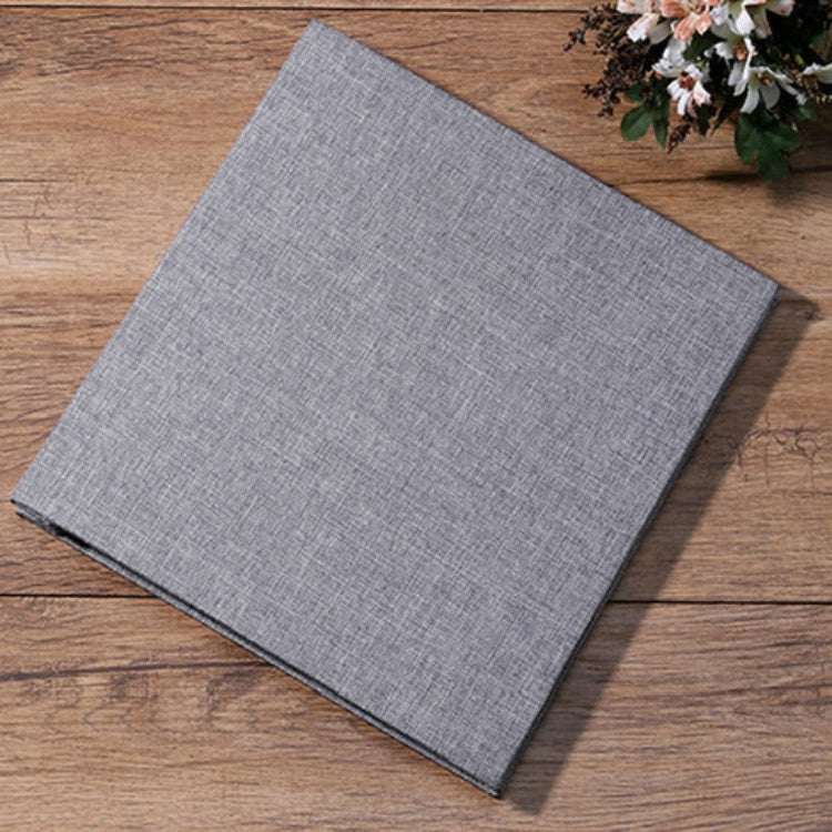 ELECTROPRIME Simple Linen Self-adhesive Film Album Retro Family Large Capacity Handmade Creative Gifts(Gray White Page)