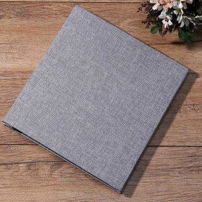 ELECTROPRIME Simple Linen Self-adhesive Film Album Retro Family Large Capacity Handmade Creative Gifts(Gray White Page)