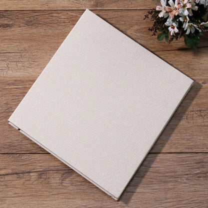 ELECTROPRIME Simple Linen Self-adhesive Film Album Retro Family Large Capacity Handmade Creative Gifts(Beige White Page)