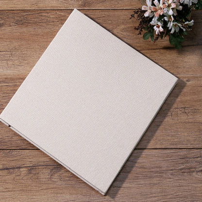 ELECTROPRIME Simple Linen Self-adhesive Film Album Retro Family Large Capacity Handmade Creative Gifts(Beige Black Page)