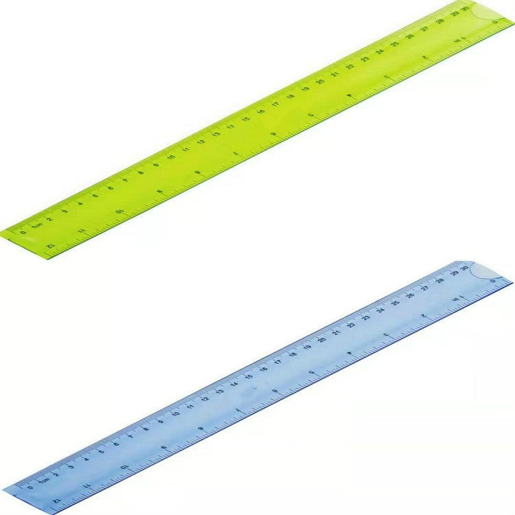 ELECTROPRIME Soft Ruler Student Flexible Ruler Tape Measure Straight Ruler Office School Supplies, Length:20cm(Blue / Green Random Delivery)