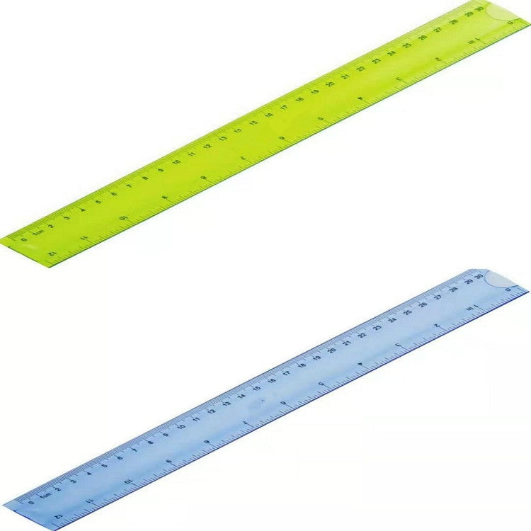 ELECTROPRIME Soft Ruler Student Flexible Ruler Tape Measure Straight Ruler Office School Supplies, Length:20cm(Blue / Green Random Delivery)