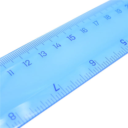 ELECTROPRIME Soft Ruler Student Flexible Ruler Tape Measure Straight Ruler Office School Supplies, Length:20cm(Blue / Green Random Delivery)