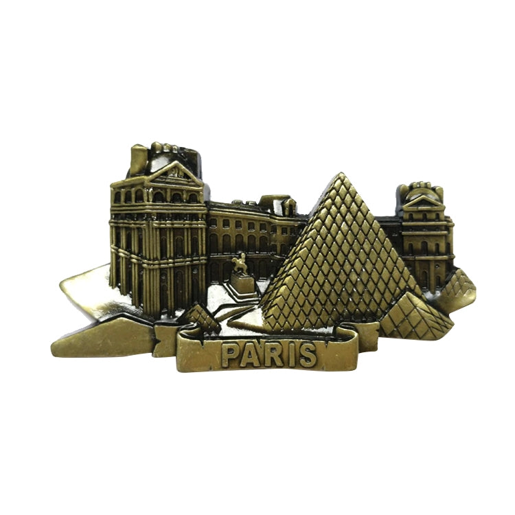 ELECTROPRIME Architectural Landscape Metal Magnetic Refrigerator Stickers Home Decoration( Louvre)