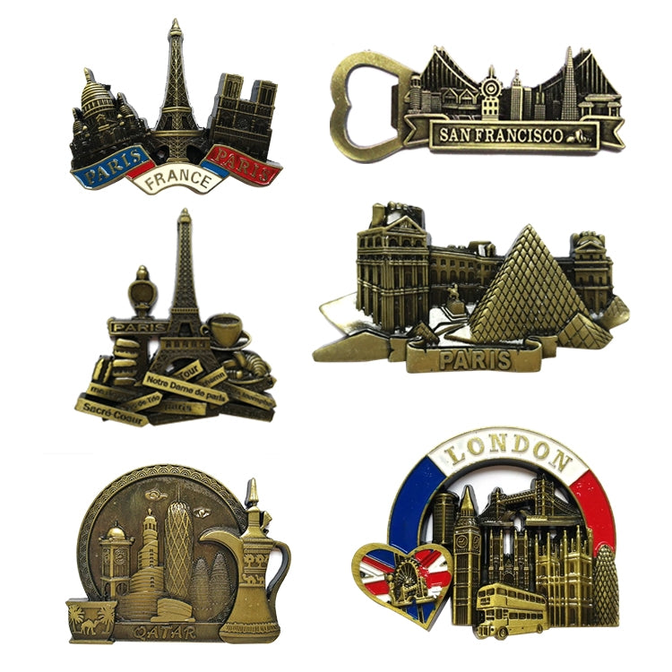 ELECTROPRIME Architectural Landscape Metal Magnetic Refrigerator Stickers Home Decoration( Louvre)