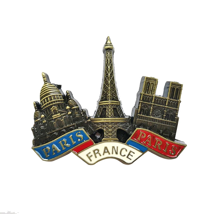 ELECTROPRIME Architectural Landscape Metal Magnetic Refrigerator Stickers Home Decoration( Representative Buildings in France)