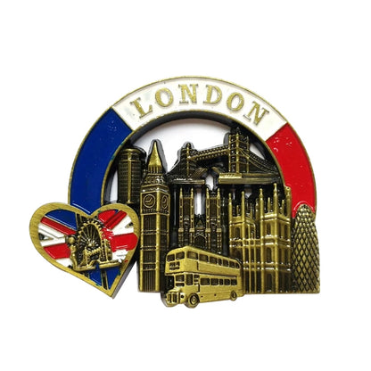 ELECTROPRIME Architectural Landscape Metal Magnetic Refrigerator Stickers Home Decoration(London)