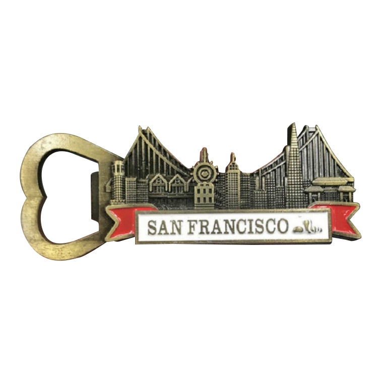 ELECTROPRIME Architectural Landscape Metal Magnetic Refrigerator Stickers Home Decoration(Golden Gate Street Opener)
