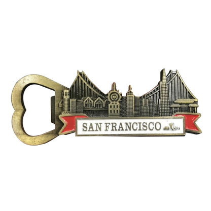 ELECTROPRIME Architectural Landscape Metal Magnetic Refrigerator Stickers Home Decoration(Golden Gate Street Opener)