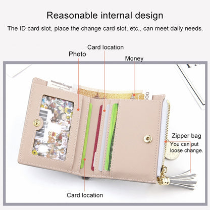 ELECTROPRIME Lady Short Cross-Streaked Suzip Wallet(Pink)