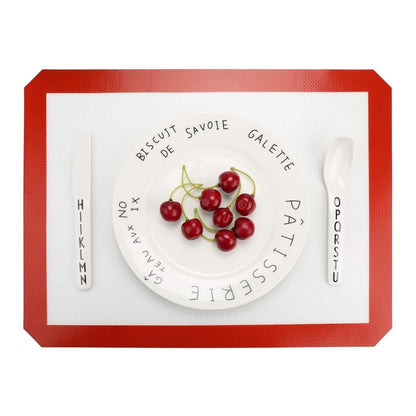 ELECTROPRIME Platinum Glass Fiber Silicone Pastry Cake Cookie Baking Mat Pad Sheet Kneading Mat, Size:29x26cm