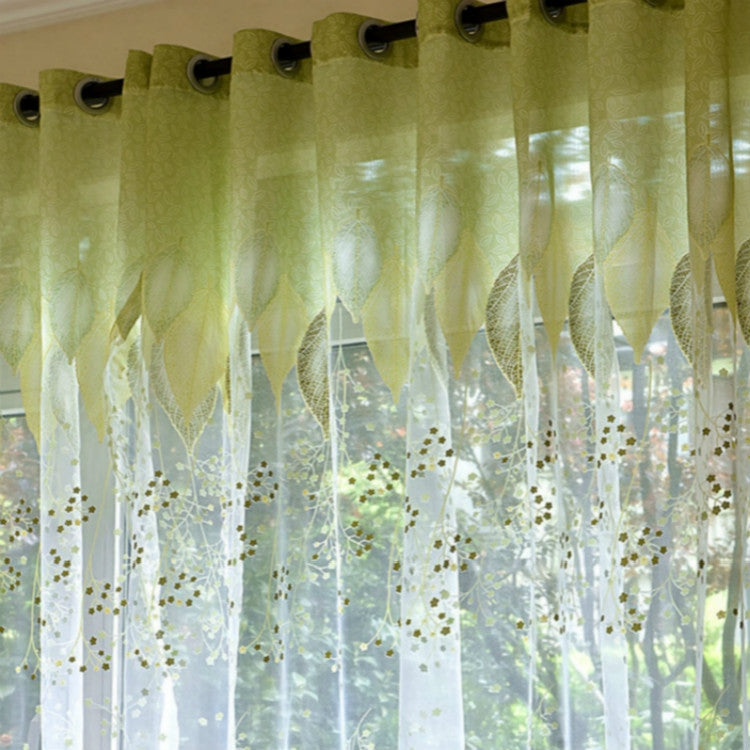 ELECTROPRIME Sheer Tulle Window Curtains for Living Room The Bedroom The Kitchen, Size:1mX2.5m (Punch)(Green)