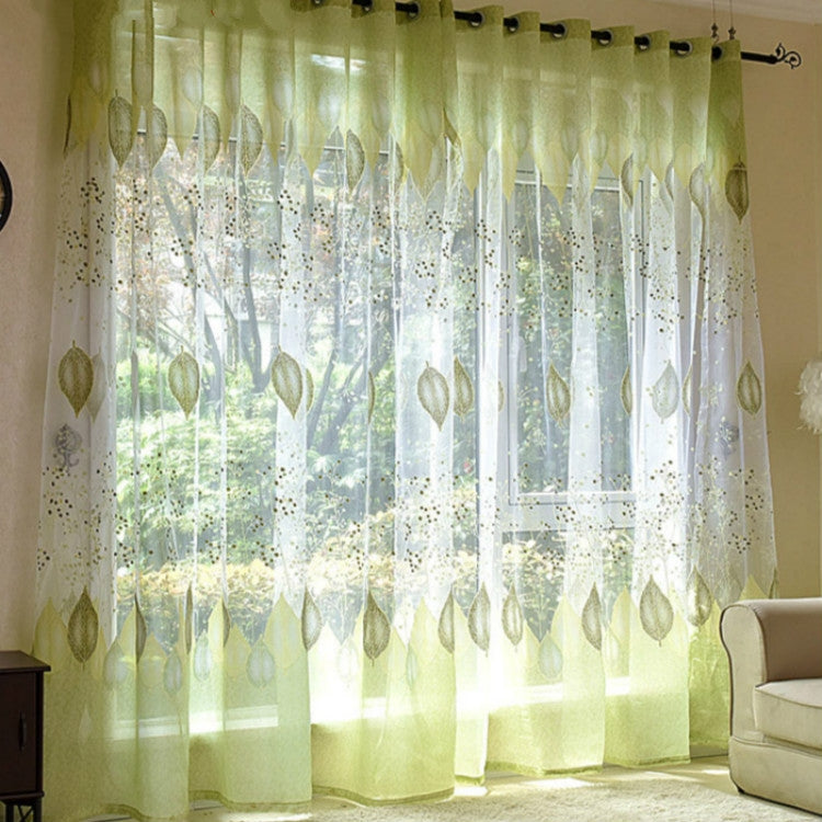 ELECTROPRIME Sheer Tulle Window Curtains for Living Room The Bedroom The Kitchen, Size:1mX2.5m (Punch)(Green)