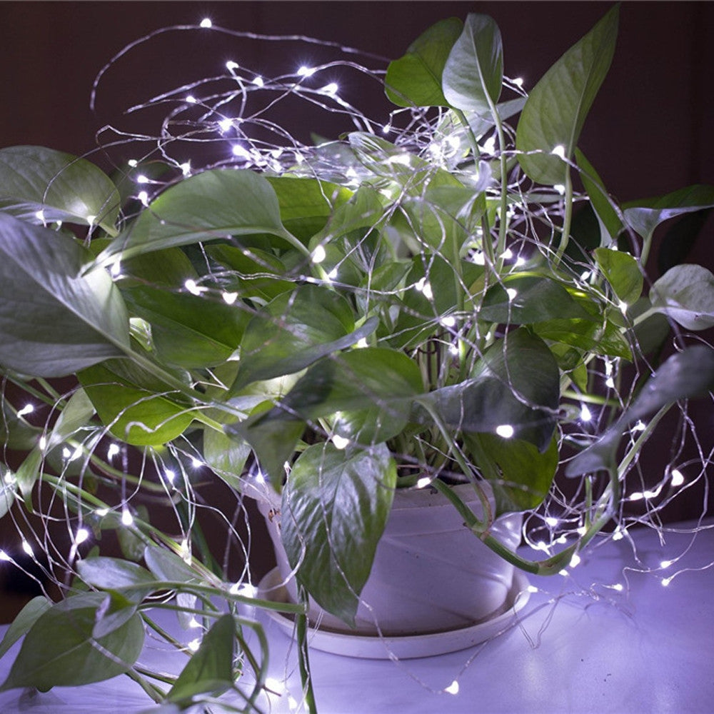 ELECTROPRIME 22m 200 LEDs Solar Powered Home Garden Copper Wire String Fairy Light Outdoor Christmas Party Decor Strip Lamp with 8 Modes(White Light)