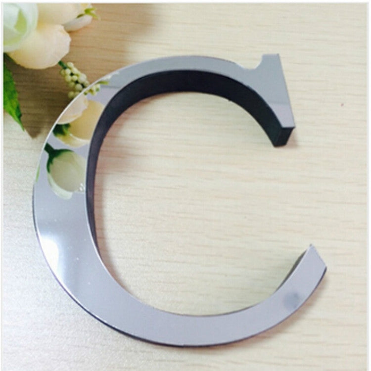 ELECTROPRIME 2 PCS Home Decoration Creative Personality English Letters Acrylic Mirror 3D DIY Wall Stickers(C)