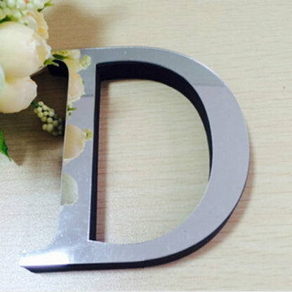 ELECTROPRIME 2 PCS Home Decoration Creative Personality English Letters Acrylic Mirror 3D DIY Wall Stickers(D)