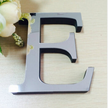 ELECTROPRIME 2 PCS Home Decoration Creative Personality English Letters Acrylic Mirror 3D DIY Wall Stickers(E)