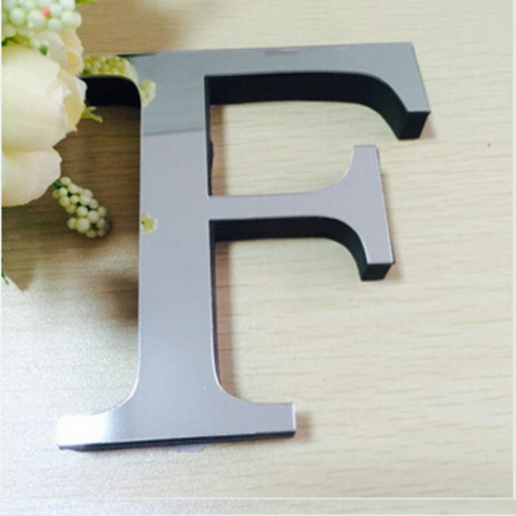 ELECTROPRIME 2 PCS Home Decoration Creative Personality English Letters Acrylic Mirror 3D DIY Wall Stickers(F)