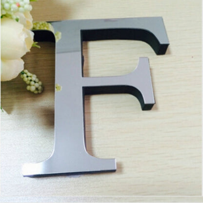 ELECTROPRIME 2 PCS Home Decoration Creative Personality English Letters Acrylic Mirror 3D DIY Wall Stickers(F)