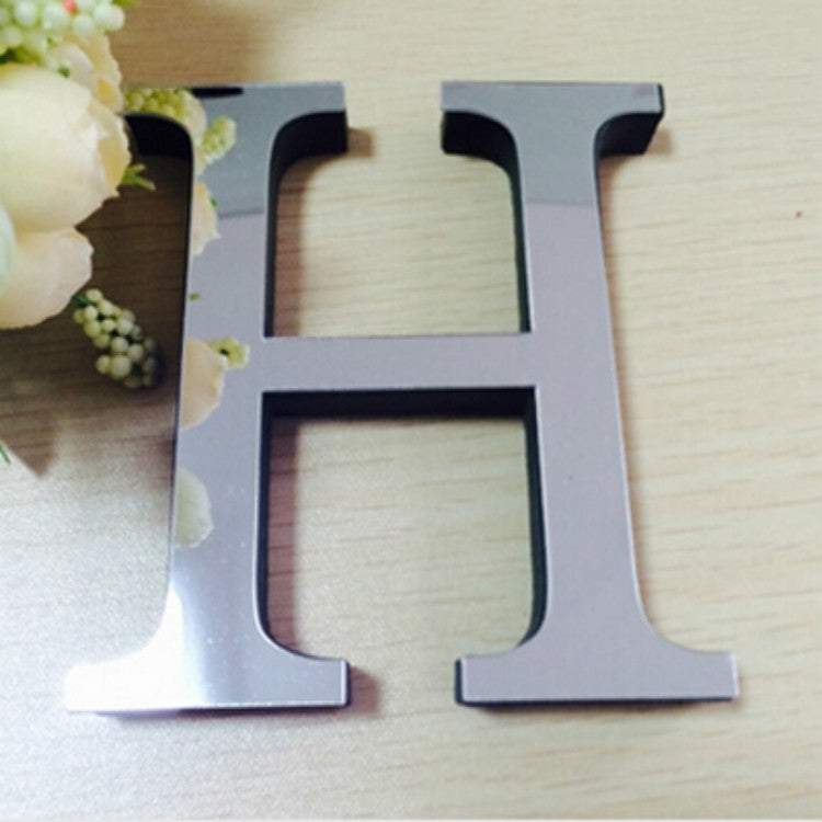 ELECTROPRIME 2 PCS Home Decoration Creative Personality English Letters Acrylic Mirror 3D DIY Wall Stickers(H)