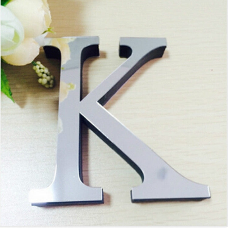 ELECTROPRIME 2 PCS Home Decoration Creative Personality English Letters Acrylic Mirror 3D DIY Wall Stickers(K)
