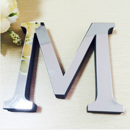 ELECTROPRIME 2 PCS Home Decoration Creative Personality English Letters Acrylic Mirror 3D DIY Wall Stickers(M)