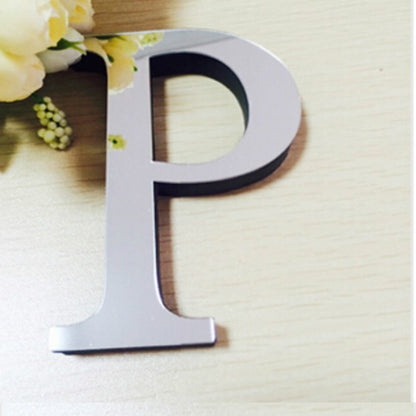 ELECTROPRIME 2 PCS Home Decoration Creative Personality English Letters Acrylic Mirror 3D DIY Wall Stickers(P)