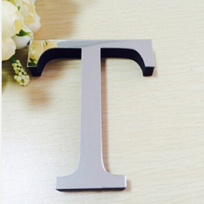 ELECTROPRIME 2 PCS Home Decoration Creative Personality English Letters Acrylic Mirror 3D DIY Wall Stickers(T)