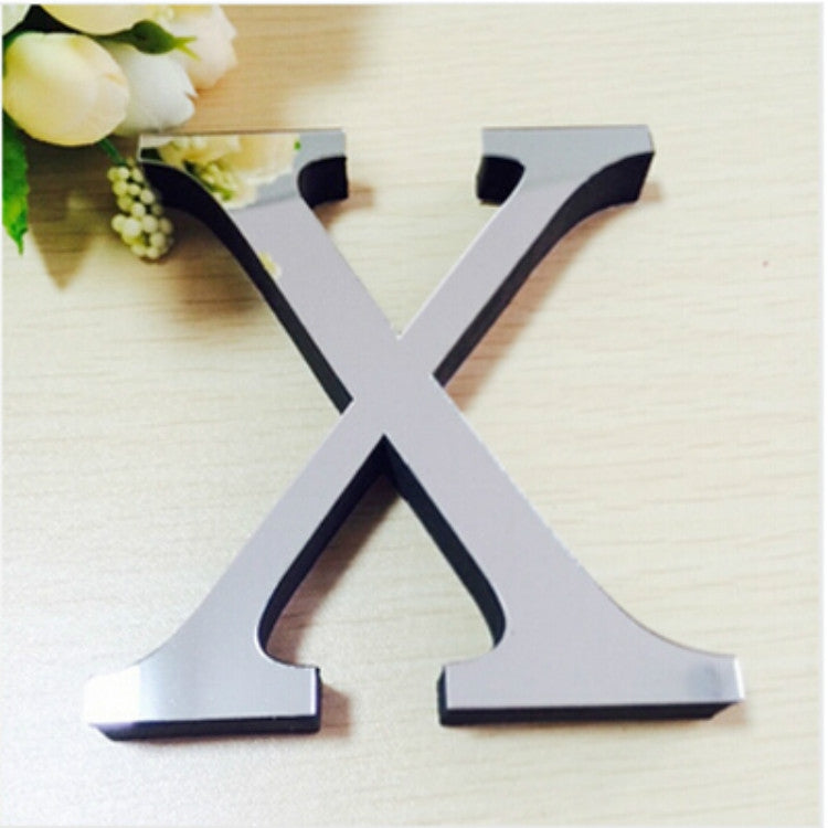 ELECTROPRIME 2 PCS Home Decoration Creative Personality English Letters Acrylic Mirror 3D DIY Wall Stickers(X)