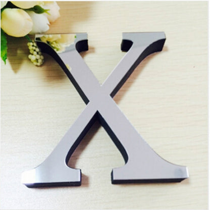 ELECTROPRIME 2 PCS Home Decoration Creative Personality English Letters Acrylic Mirror 3D DIY Wall Stickers(X)