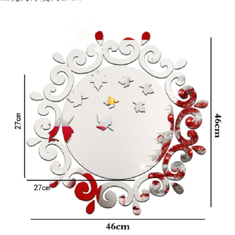 ELECTROPRIME Flower Vine Dressing Up Mirror Art Vinyl Mural Decor Ceiling Wall Sticker(Silver)