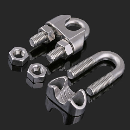 ELECTROPRIME 2 PCS Stainless Steel Clip U-shaped Wire Rope Card Head Rope Wire Rope Rolling Head Buckle, Specification:M4