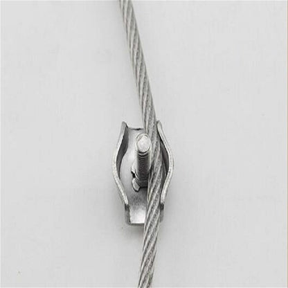ELECTROPRIME 5 PCS 304 Stainless Steel Plate Single Clip Double Clamp Wire Rope Clamp, Specification:M5, Style:Double Clip