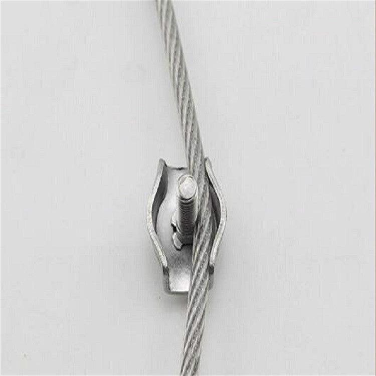 ELECTROPRIME 304 Stainless Steel Plate Single Clip Double Clamp Wire Rope Clamp, Specification:M6, Style:Double Clip