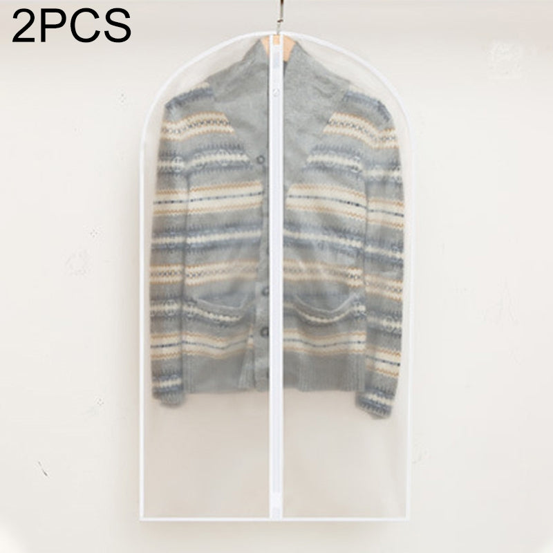 ELECTROPRIME 2 PCS Transparent Wardrobe Storage Bags Cloth Hanging Garment Suit Coat Dust Cover with Zipper