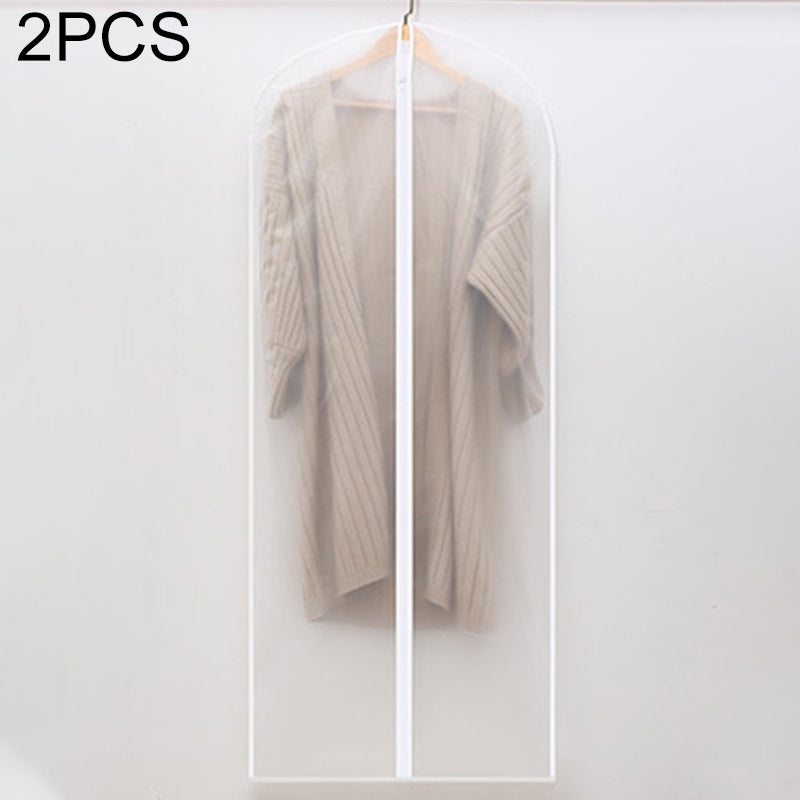 ELECTROPRIME 2 PCS Transparent Wardrobe Storage Bags Cloth Hanging Garment Suit Coat Dust Cover with Zipper