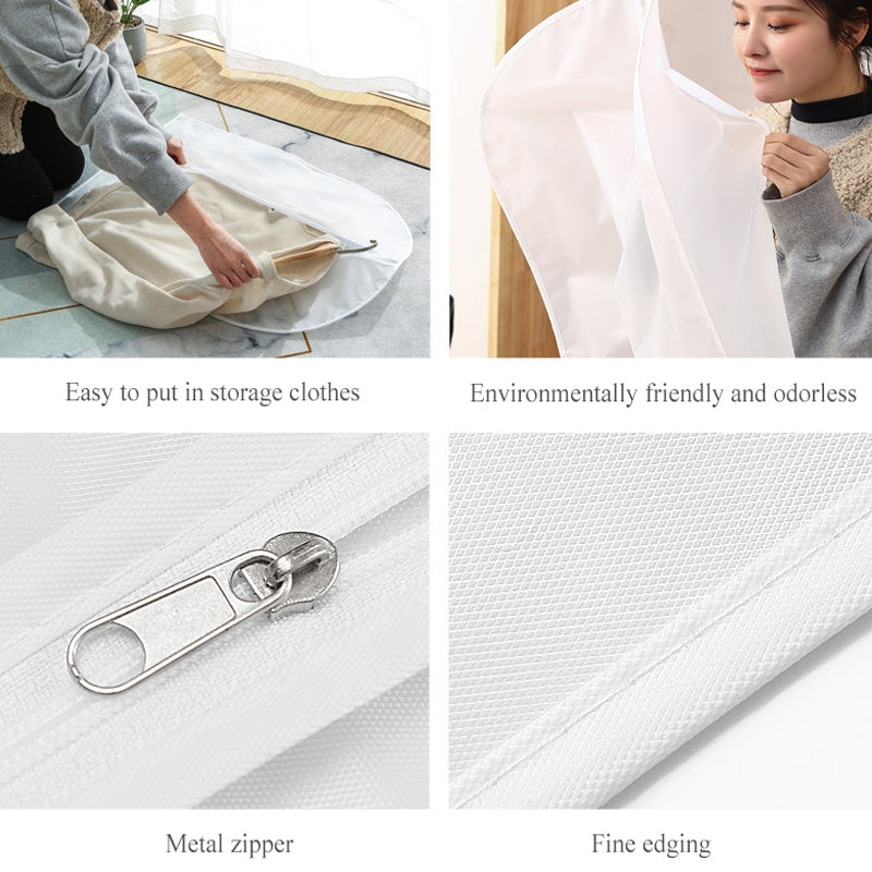 ELECTROPRIME 2 PCS Transparent Wardrobe Storage Bags Cloth Hanging Garment Suit Coat Dust Cover with Zipper
