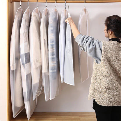 ELECTROPRIME 2 PCS Transparent Wardrobe Storage Bags Cloth Hanging Garment Suit Coat Dust Cover with Zipper