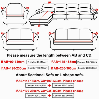 ELECTROPRIME Plush Fabric Sofa Cover Thick Slipcover Couch Elastic Sofa Covers Not Include Pillow Case, Specification:3 seat 190-230cm(Coffee)