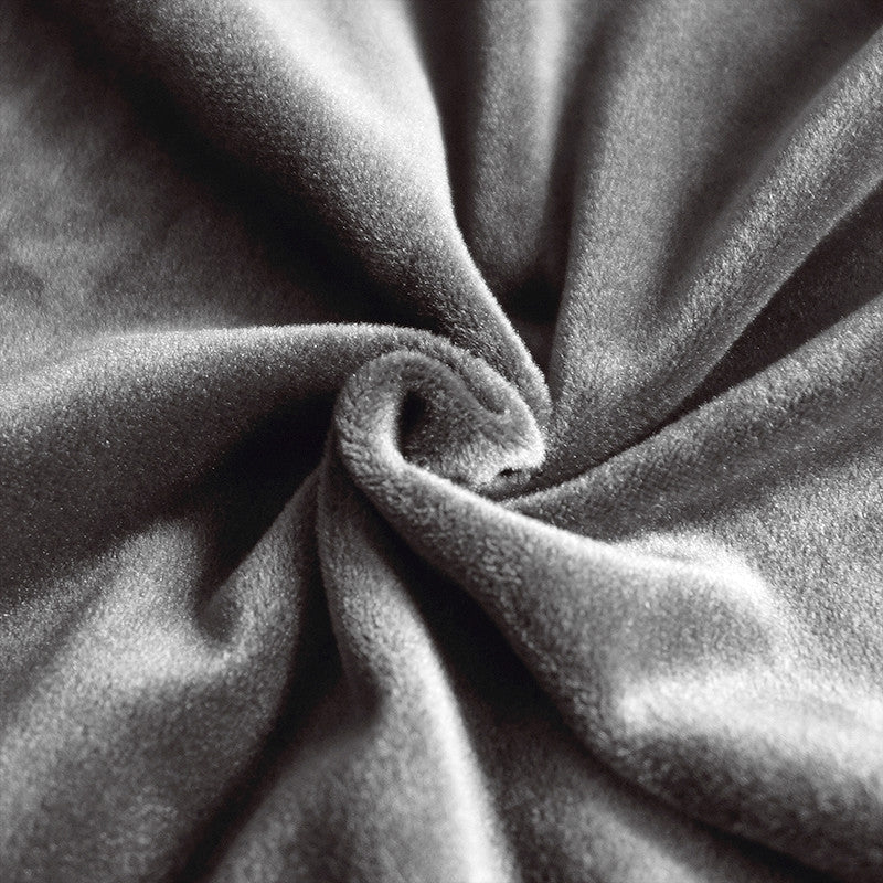 ELECTROPRIME Plush Fabric Sofa Cover Thick Slipcover Couch Elastic Sofa Covers Not Include Pillow Case, Specification:4 seat 230-300cm (Grey)