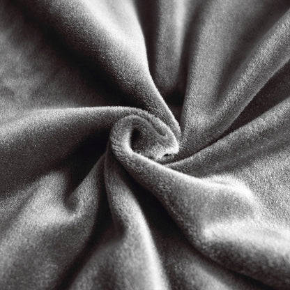 ELECTROPRIME Plush Fabric Sofa Cover Thick Slipcover Couch Elastic Sofa Covers Not Include Pillow Case, Specification:4 seat 230-300cm (Grey)