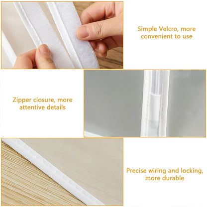 ELECTROPRIME PEVA Three-dimensional Dustproof Cloth Cover Bags Hanging Storage Bag Waterproof Cover(White)