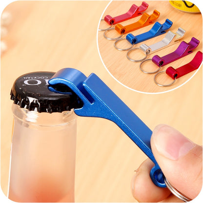 ELECTROPRIME 5 PCS Aluminum Wine Bear Bottle Opener Ring Keychain Key Chain, Random Color Delivery