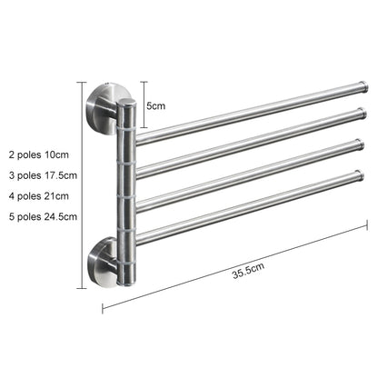 ELECTROPRIME Stainless Steel Towel Bar Rotating Towel Rack Bathroom Kitchen Wall-mounted Towel Polished Rack Holder, Model:Brushed Two Poles