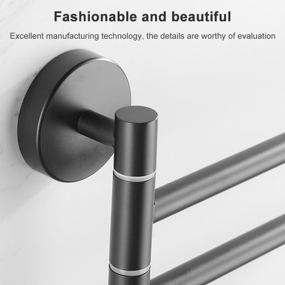 ELECTROPRIME Stainless Steel Towel Bar Rotating Towel Rack Bathroom Kitchen Wall-mounted Towel Polished Rack Holder, Model:Brushed Two Poles