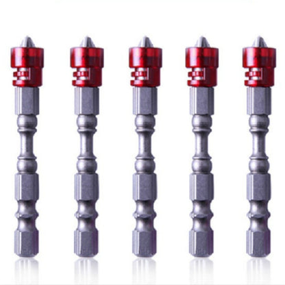 ELECTROPRIME 5 PCS  65mm Magnetic Coil Alloy Steel Cross Bit Single Head Electric Drill Electric Screwdriver Head(Red)
