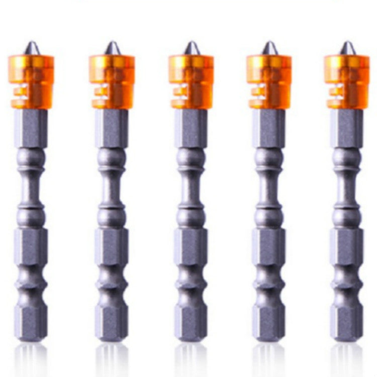 ELECTROPRIME 5 PCS  65mm Magnetic Coil Alloy Steel Cross Bit Single Head Electric Drill Electric Screwdriver Head(Orange)