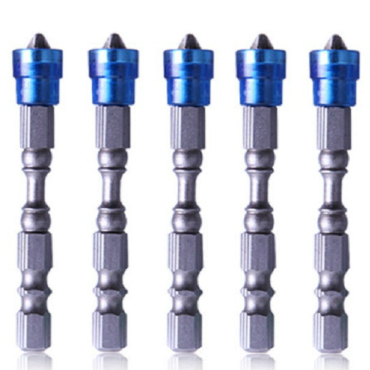 ELECTROPRIME 5 PCS  65mm Magnetic Coil Alloy Steel Cross Bit Single Head Electric Drill Electric Screwdriver Head(Blue)