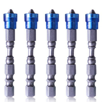 ELECTROPRIME 5 PCS  65mm Magnetic Coil Alloy Steel Cross Bit Single Head Electric Drill Electric Screwdriver Head(Blue)