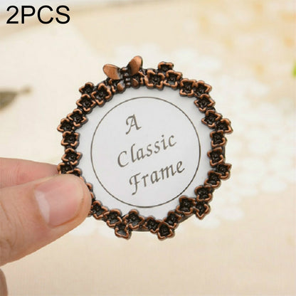 ELECTROPRIME 2 PCS Creative Metal Vintage Photo Frame(Butterfly Round)